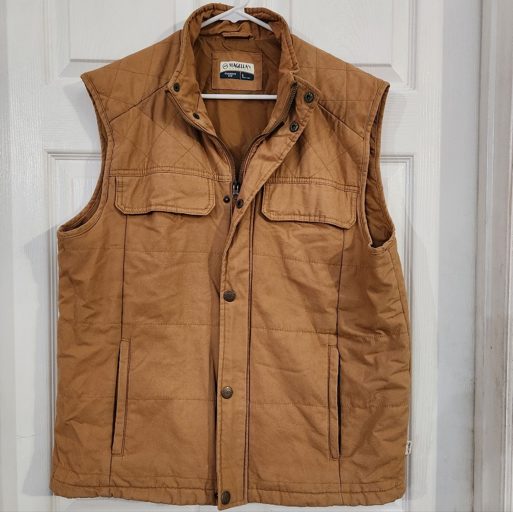 Men's Brown/Orange Quilted Vest